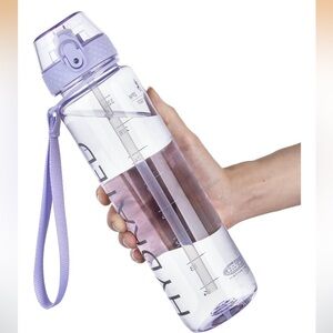 Purple Water Bottle with Strap